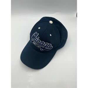 Vintage Chicago Windy City Navy Blue Embroidered Baseball Cap One Size